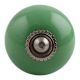 Solid Pea Green Silver Fitting Ceramic Drawer Knob